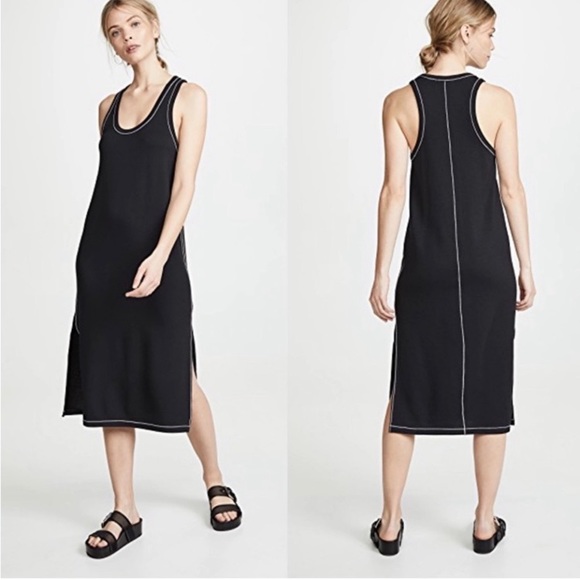 rag & bone Dresses & Skirts - Rag & Bone Marlon Contrast Stitch Sleeveless Tank Midi Dress